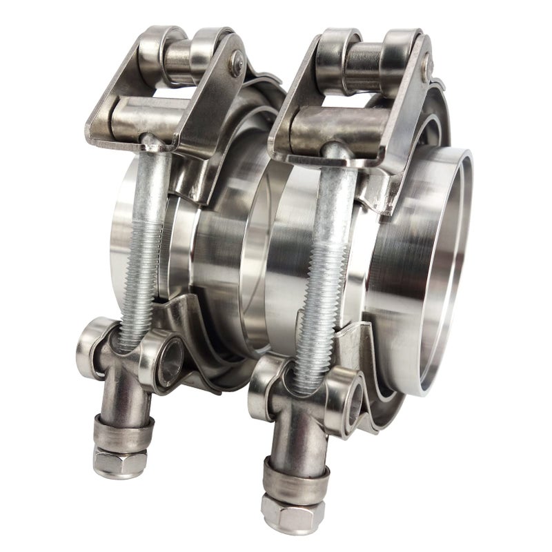 GaeaAuto 2 X 2.5"" Quick Release V-Band Clamp with Male Female Flanges 304 Stainless Steel for Turbo Downpipes (2.5 inch  2 Pack) - Image 1